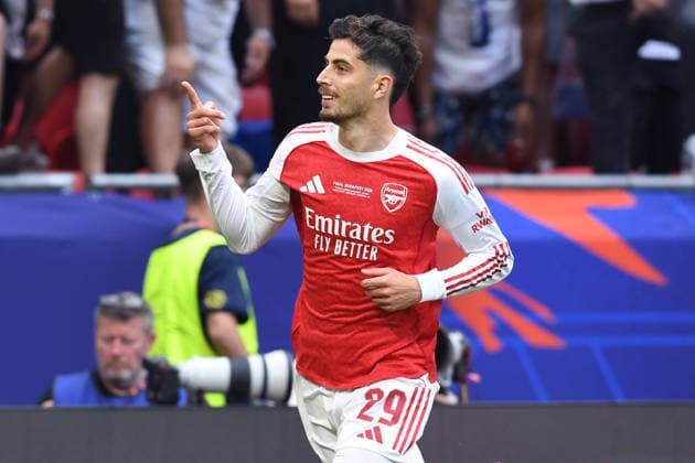 Soccer Champions League Final Paris Saint Germain FC Arsenal on 30 05 2026 at the Puskas Arena in Budapest Goal celebration to 0 1 by Kai Havertz Arsenal xRx