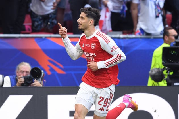 Soccer Champions League Final Paris Saint Germain FC Arsenal on 30 05 2026 at the Puskas Arena in Budapest Goal celebration to 0 1 by Kai Havertz Arsenal xRx