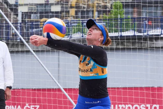 Ostrava 29.05.2026. Beach volleyball, Beachvolleyball JT Banka Ostrava Beach Pro Tour Elite 16, day 4, Round of 16, Ostrava, Czech Republic --- Siatkowka plazowa, JT Banka Ostrava Beach Pro Tour Elite 16, dzien 4, 1 8 finalu rturnieju w Ostrawie Persons Shown : Kelly Cheng (USA) Fot. Dominika Chmura Arena Akcji NEWSPIX.PL --- newspix.pl POLAND OUT! 