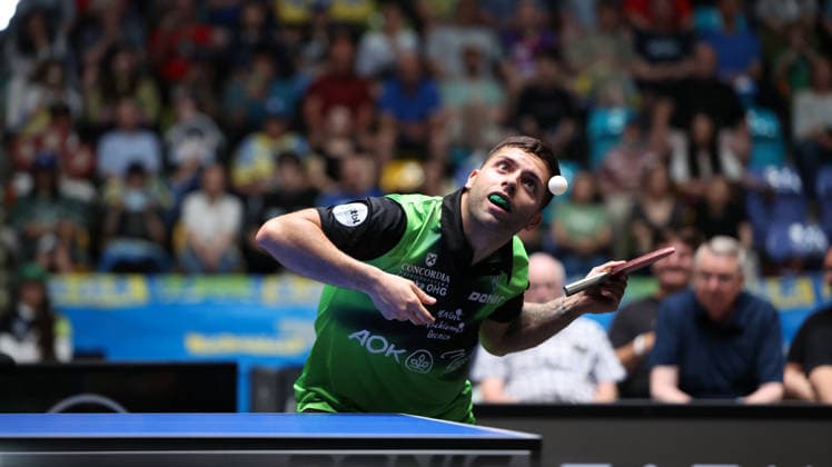 30 05 2026, xrekx, Table Tennis TTBL Final 4, SV Werder Bremen 1 FC Saarbrücken TT v l Marcelo Aguirre SV Werder Bremen DFL DFB REGULATIONS PROHIBIT ANY USE OF PHOTOGRAPHS as IMAGE SEQUENCES and or QUASI VIDEO Frankfurt am Main