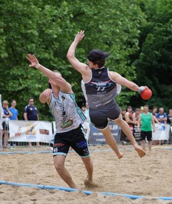 Germany Kelkheim Münster 30 05 2026 Beachhandball Hessen Karacho Beach Cup 2026 Die Otternasen BHC BADG Münster f l Hendrik Prahst Die Otternasen , Lars Zelser BHC Beach Da Gang Sport Karacho Beach Cup 2026
