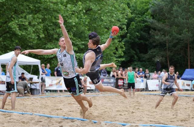 Germany Kelkheim Münster 30 05 2026 Beachhandball Hessen Karacho Beach Cup 2026 Die Otternasen BHC BADG Münster f l Hendrik Prahst Die Otternasen , Lars Zelser BHC Beach Da Gang Sport Karacho Beach Cup 2026