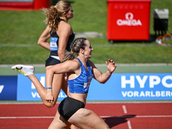 ATHLETICS - Hypomeeting Goetzis 2026 GOETZIS,AUSTRIA,30.MAY.26 - ATHLETICS - World Athletics Combined Events Tour, Hypomeeting, heptathlon, 200m. Image shows Maddie Wilson (NZE) and Chiara-Belinda Schuler (AUT).  GEPAxpictures xOliverxLerch
