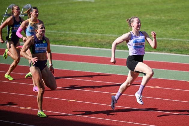 ATHLETICS - Hypomeeting Goetzis 2026 GOETZIS,AUSTRIA,30.MAY.26 - ATHLETICS - World Athletics Combined Events Tour, Hypomeeting, heptathlon, 200m. Image shows Saga Vanninen (FIN), Sandrina Sprengel (GER), Vanessa Grimm (GER) and Enni Virjonen (FIN).  GEPAxpictures xOliverxLerch