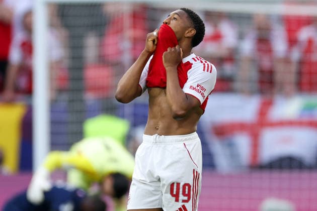 BUDAPEST, HUNGARY - MAY 30: Myles Lewis-Skelly of Arsenal during the UEFA Champions League 2026 Final between Paris Saint-Germain and Arsenal FC at Puskas Arena on May 30, 2026 in Budapest, Hungary.  Copyright: xRenexNijhuis MBxMediax