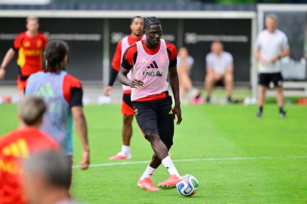 Belgian national football team - FIFA World Cup, WM, Weltmeisterschaft, Fussball 2026 - media activities 30 05 2026 TUBIZE, BELGIUM - MAY 30 : Onana Amadou midfielder of Belgium pictured during a training session at the training grounds of the Royal Belgian Football Association ahead of the FIFA World Cup 2026 on May 30, 2026 in Tubize, Belgium, 30 05 2026 Tubize Belgium  Copyright: xJanxDexMeuleneirx