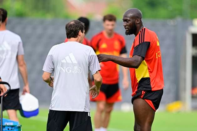 Belgian national football team - FIFA World Cup, WM, Weltmeisterschaft, Fussball 2026 - media activities 30 05 2026 TUBIZE, BELGIUM - MAY 30 : Lukaku Romelu forward of Belgium and Garcia Rudi head coach of Belgium pictured during a training session at the training grounds of the Royal Belgian Football Association ahead of the FIFA World Cup 2026 on May 30, 2026 in Tubize, Belgium, 30 05 2026 Tubize Belgium  Copyright: xJanxDexMeuleneirx