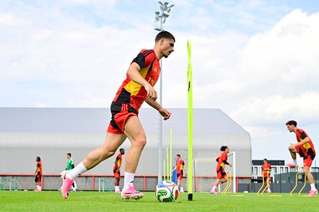 Belgian national football team - FIFA World Cup, WM, Weltmeisterschaft, Fussball 2026 - media activities 30 05 2026 TUBIZE, BELGIUM - MAY 30 : Fernandez-Pardo Matias forward of Belgium pictured during a training session at the training grounds of the Royal Belgian Football Association ahead of the FIFA World Cup 2026 on May 30, 2026 in Tubize, Belgium, 30 05 2026 Tubize Belgium  Copyright: xJanxDexMeuleneirx