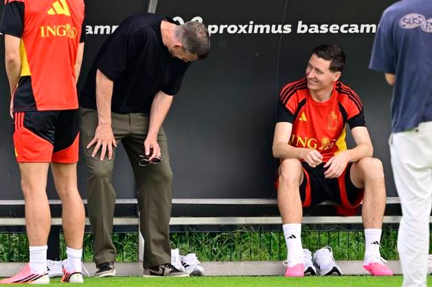 Belgian national football team - FIFA World Cup, WM, Weltmeisterschaft, Fussball 2026 - media activities 30 05 2026 TUBIZE, BELGIUM - MAY 30 : Vertonghen Jan football icon of of Belgium and Vanaken Hans midfielder of Belgium pictured during a training session at the training grounds of the Royal Belgian Football Association ahead of the FIFA World Cup 2026 on May 30, 2026 in Tubize, Belgium, 30 05 2026 Tubize Belgium  Copyright: xJanxDexMeuleneirx