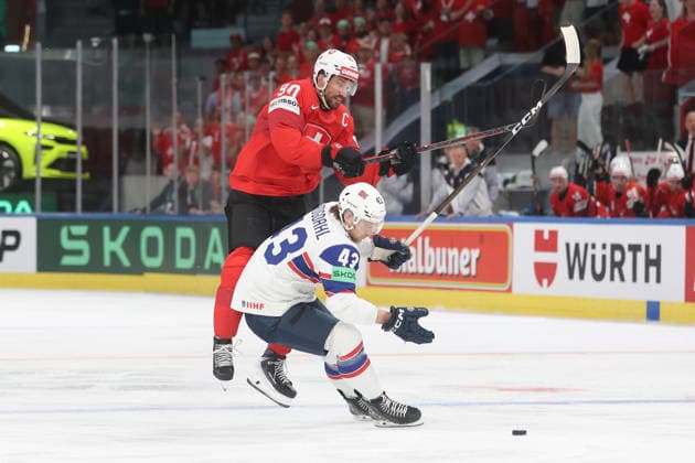 30 05 2026 Swiss Life Arena Zurich , SWITZERLAND, Mens Ice Hockey IIHF World Championship Zurich 2026 Semifinal SUI NOR Roman Josi li,SUI vs Max Krogdahl NOR
