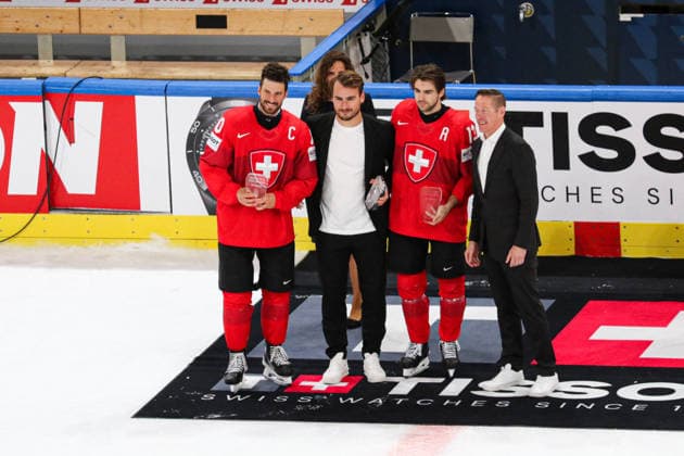 WINTER SPORTS - Ice hockey, Eishockey - IIHF World Championship, WM, Weltmeisterschaft - Semifinal - Switzerland vs. Norway Photo by IPA ABACAPRESS.COM85189143 - three best players form team Switzerland during IIHF World Championship - Semifinal - Switzerland vs Norway, Ice Hockey in Zurich, Switzerland, May 30 2026 Zurigo Switzerland  Copyright: xIPAxSport ABACAx