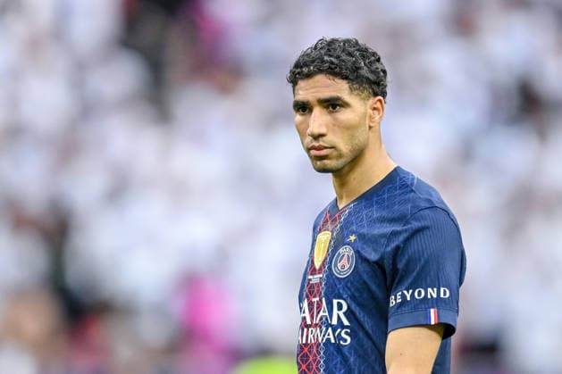 Achraf Hakimi Paris Saint Germain FC Looks on during the UEFA Champions League Final 2026 match between Paris Saint Germain and Arsenal FC at Puskas Arena on May 30, 2026 in Budapest, Hungary Photo by Harry Langer DeFodi Images