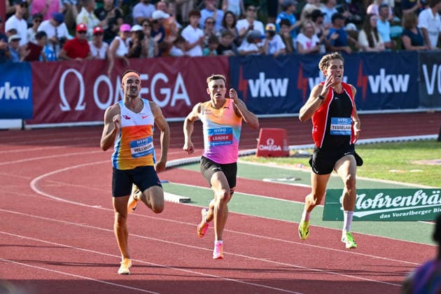 ATHLETICS - Hypomeeting Goetzis 2026 GOETZIS,AUSTRIA,30.MAY.26 - ATHLETICS - World Athletics Combined Events Tour, Hypomeeting, decathlon, 400m. Image shows Harrison Williams (USA), Simon Ehammer (SUI) and Jeff Tesselar (NED).  GEPAxpictures xOliverxLerch