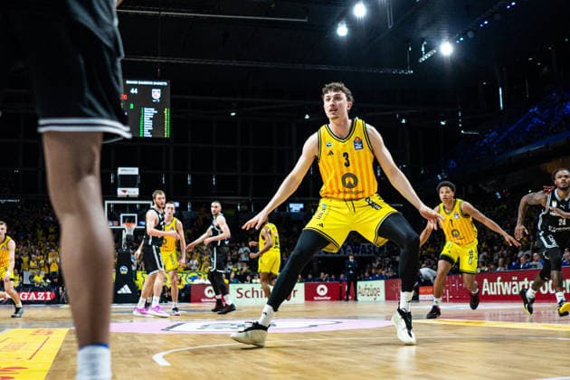 Alex O Connell Alba Berlin, 3 defends 30 05 2026, Alba Berlin vs Bamberg Baskets, Basketball, BBL, Max Schmeling Halle, Berlin DFL regulations prohibit any use of photographs as image sequences and or quasi video Copyright: HMBxMedia xFinnxWeidmann