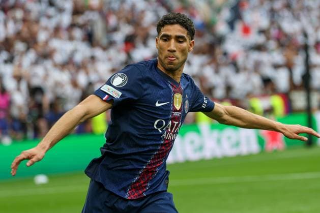 30.05.2026 - SOCCER - 2025-2026 UEFA Champions League final , Paris vs Arsenal Achraf Hakimi (Paris Saint-Germain) gestures Budapest Puskas Arena ,Budapest Puskas Arena Hungary