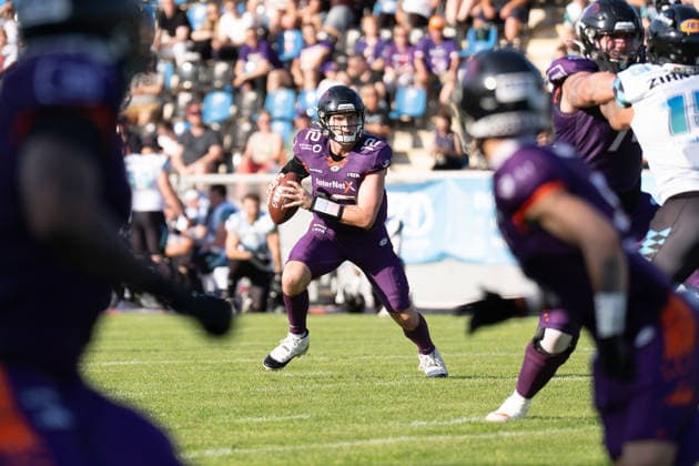 30 05 2026, xhfmx, American Football EFA European Football Alliance, Frankfurt Galaxy Munich Ravens Ethan Garbers Frankfurt Galaxy, 12 DFL DFB REGULATIONS PROHIBIT ANY USE OF PHOTOGRAPHS as IMAGE SEQUENCES and or QUASI VIDEO Frankfurt am Main