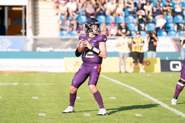 30 05 2026, xhfmx, American Football EFA European Football Alliance, Frankfurt Galaxy Munich Ravens Ethan Garbers Frankfurt Galaxy, 12 DFL DFB REGULATIONS PROHIBIT ANY USE OF PHOTOGRAPHS as IMAGE SEQUENCES and or QUASI VIDEO Frankfurt am Main