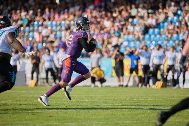 Frankfurt Galaxy Munich Ravens, American Football, European Football Alliance EFA , Season 2026, 30 05 2026 12 Ethan Garbers QB, Frankfurt Galaxy in the match between Frankfurt Galaxy and Munich Ravens in the European Football Alliance EFA in Frankfurt am Main, Germany Hessen Germany PARatFGY_SCHRICK_DSK_8855