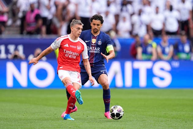 May 30, 2026, Budapest, Budapest, Hungary: Leandro Trossard of Arsenal FC in action during the UEFA Champions League Final 2026 match between Paris Saint-Germain and Arsenal FC at Puskas Arena on May 30, 2026 in Budapest, Hungary. Budapest Hungary - ZUMAa181 20260530_zaa_a181_116 Copyright: xDennisxAgyemanx