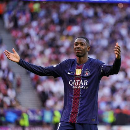 BUDAPEST, HUNGARY - MAY 30: Ousmane Dembele of Paris Saint-Germain celebrating the 1-1 during the UEFA Champions League 2026 Final between Paris Saint-Germain and Arsenal FC at Puskas Arena on May 30, 2026 in Budapest, Hungary.  Copyright: xRenexNijhuis MBxMediax