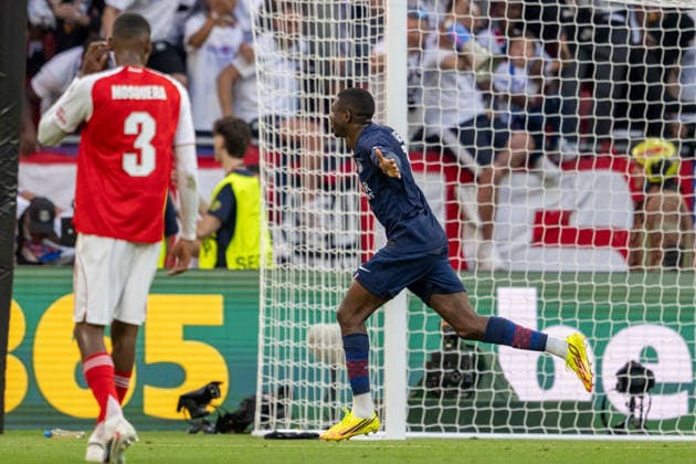 SOCCER - UEFA CL, PSG vs Arsenal BUDAPEST,HUNGARY,30.MAY.26 - SOCCER - UEFA Champions League, final, Paris Saint-Germain vs Arsenal FC. Image shows the rejoicing of Ousmane Dembele (PSG).  GEPAxpictures xAvnixRetkoceri