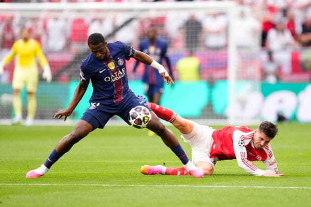 Paris Saint-Germain v Arsenal FC - UEFA Champions League Final 2026 Willian Pacho centre-back of PSG and Ecuador and Kai Havertz centre-forward of Arsenal and Germany battle for the ball during the UEFA Champions League Final 2026 match between Paris Saint-Germain and Arsenal FC at Puskas Arena on May 30, 2026 in Budapest, Hungary. Budapest Hungary  Copyright: xJosexBretonx originalFilename:bretonhernandez-parissai260530_npXcH.jpg