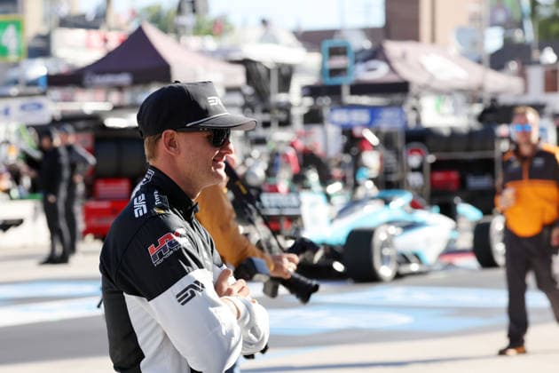Mike Schumacher GER Honda 47 hands before 2nd free practice, pit lane, GP Detroit, Michigan, USA, 30 05 2026, Indycar Series, Rahal Lettermann Lanigan Racing,