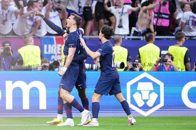 BUDAPEST, HUNGARY - 30 MAY 2026: Ousmane Dembele of Paris Saint-Germain F.C. scores from the penalty spot and equalizes during the 2026 UEFA Champions League Final match between Paris Saint-Germain F.C. and Arsenal F.C. at Puskas Arena on May 30, 2026 in Budapest, Hungary.  Copyright: xAlexandraxFechetex xSPPx Sportspressphoto_SPR157321