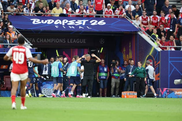 PSG vs Arsenal Luis Enrique Head Coach of FC Paris Saint-Germain During the football match between PSG vs Arsenal valid for the UEFA Champions League Final, on 30 05 2026 at the Stadium PuskÃ s Arena in Budapest NAPOLI PUSKAS Stadium CAMPANIA Hungary Copyright: xFABIOxSASSOxFabioxsasso FPAx PSG Arsenal2026_05_30Fabio Sasso0530
