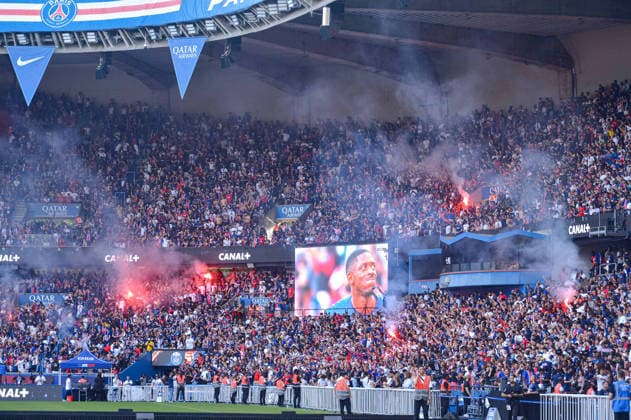 FOOTBALL : Diffusion du match Paris Saint Germain vs Arsenal FC - Ligue des Champions - Finale - 30 05 2026 Supporters du Paris SG aprÃ s le but de Ousmane Dembele (Paris SG) ParisFrance  Copyright: xBaptistexAutissierx