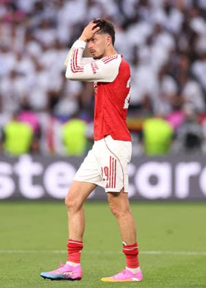 Budapest, Hungary, 30th May 2026. Kai Havertz of Arsenal during the Paris Saint Germain vs Arsenal UEFA Champions League Final match at Puskas Arena, Budapest. Picture credit should read: David Klein Sportimage EDITORIAL USE ONLY. No use with unauthorised audio, video, data, fixture lists, club league logos or live services. Online in-match use limited to 120 images, no video emulation. No use in betting, games or single club league player publications. SPI_124_DK_PSG_Arsenal SPI-4828-0123