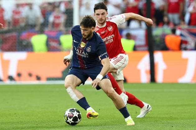 Khvicha Kvaratskhelia of PSG in action during the 2025 2026 Champions League Final football match between Paris Saint Germain and Arsenal FC at Puskas Arena stadium in Budapest (Hungary), May 30th, 2026. CesarexPurini