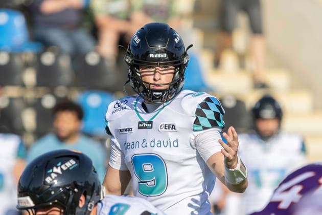 EFA European Football Alliance Frankfurt Galaxy Munich Ravens, 30 05 2026 Russell Tabor Munich Ravens 9 , Frankfurt Galaxy Munich Ravens, Frankfurt, PSD Bank Arena, 30 5 2026 Copyright: xBEAUTIFULxSPORTS Gawlikx
