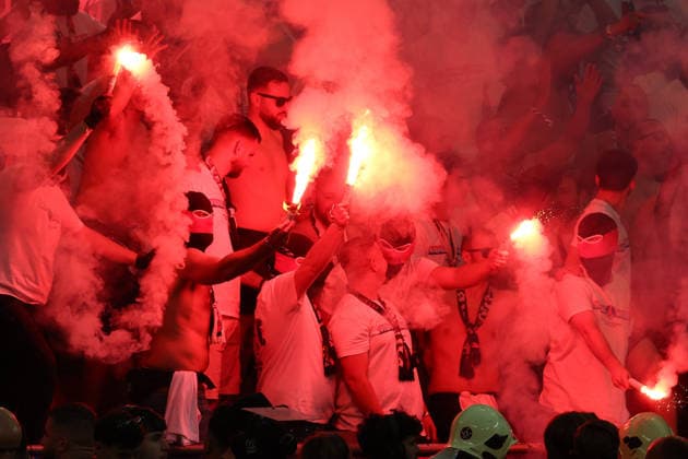 Paris Saint Germain fans cheer on during the 2025 2026 Champions League Final football match between Paris Saint Germain and Arsenal FC at Puskas Arena stadium in Budapest (Hungary), May 30th, 2026. CesarexPurini