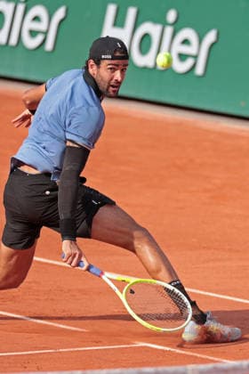 RECORD DATE NOT STATED 30th May 2026; Roland Garros, Paris, France; 2026 French Open Tennis, Day 12; Matteo Berrettini (ITA) plays a drop shot against Francisco Comesana (ARG) JonxBromley