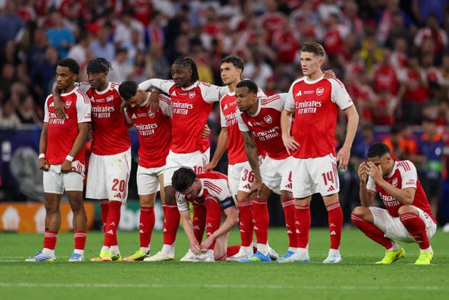 BUDAPEST, HUNGARY - MAY 30: team of Arsenal during the UEFA Champions League 2026 Final between Paris Saint-Germain and Arsenal FC at Puskas Arena on May 30, 2026 in Budapest, Hungary.  Copyright: xRenexNijhuis MBxMediax