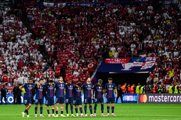 260530 Players of Paris Saint Germain in a penalty shootout during the UEFA Champions League final match between Paris Saint Germain and Arsenal on May 30, 2026 in Budapest Photo Maxim Thore BILDBYRAN kod MT MT1056 fotboll football soccer fotball uefa champions league champions league paris saint germain arsenal bbeng  Copyright: MAXIMxTHORE BB260530MT198