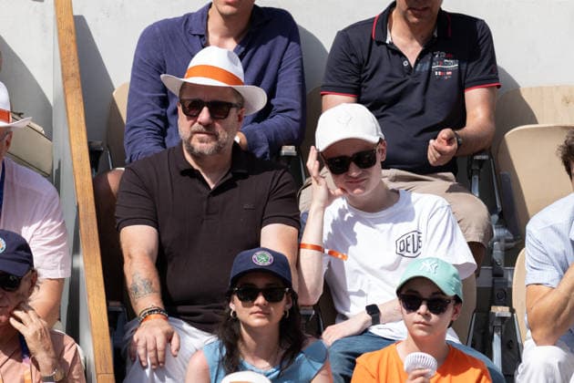 2026 French Open - Celebrities In Stand Day 7 NB Bruno Guillon, Anatole Guillon in stand day 7 during the 2026 French Open at Roland Garros on May 30, 2026 in Paris, France. Photo by Nasser Berzane ABACAPRESS.COM  Copyright: xBerzanexNasser ABACAx