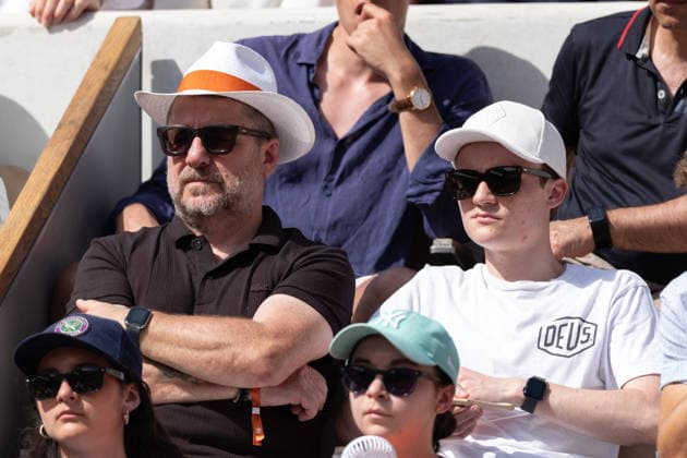 2026 French Open - Celebrities In Stand Day 7 NB Bruno Guillon, Anatole Guillon in stand day 7 during the 2026 French Open at Roland Garros on May 30, 2026 in Paris, France. Photo by Nasser Berzane ABACAPRESS.COM  Copyright: xBerzanexNasser ABACAx