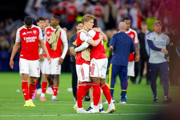 UEFA Champions League Final 2026 Paris Saint Germain Arsenal Budapest, Hungary 20260530 Disappointed Arsenal players after the loss in the Champions League final between Paris Saint Germain and Arsenal at Puskas Arena Photo Svein Ove Ekornesvag NTB Budapest Hungary EDITORIAL USE ONLY RESTRICTED USE FOR BETTING COMPANIES  Copyright: xSveinxOvexEkornesvagx xNTBx