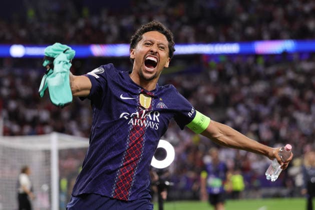 BUDAPEST, HUNGARY - MAY 30: Marquinhos of Paris Saint-Germain during the UEFA Champions League 2026 Final between Paris Saint-Germain and Arsenal FC at Puskas Arena on May 30, 2026 in Budapest, Hungary.  Copyright: xRenexNijhuis MBxMediax