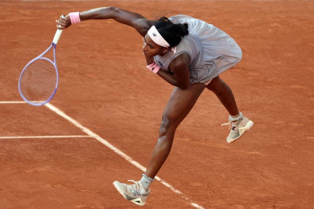 US Coco Gauff plays against Russian Anastasia Potapova during their third-round match at the French Tennis Open in Roland Garros in Paris, France, on Saturday, May 30, 2026. Potapova beat Gauff, the title holder, 4-6, 7-6, 6-4.  PAR20260530148 MAYAxVIDON-WHITE