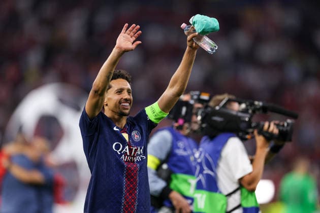 BUDAPEST, HUNGARY - MAY 30: Marquinhos of Paris Saint-Germain during the UEFA Champions League 2026 Final between Paris Saint-Germain and Arsenal FC at Puskas Arena on May 30, 2026 in Budapest, Hungary.  Copyright: xRenexNijhuis MBxMediax