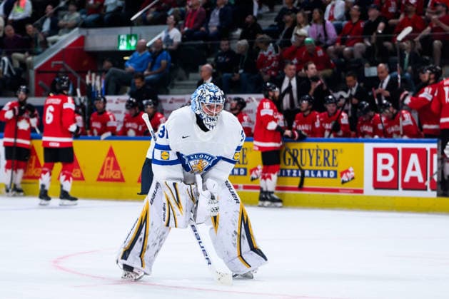 260530 Goaltender Justus Annunen of Finland during the 2026 IIHF Ice Hockey World Championship semifinal match between Canada and Finland on May 30, 2026 in Zurich Photo Jesper Zerman BILDBYRAN kod JZ JZ0738 ishockey ice hockey ishockey vm 2026 vm 2026 iihf world championship semifinal semifinals kanada canada finland bbeng  Copyright: JESPERxZERMAN BB260530JZ119