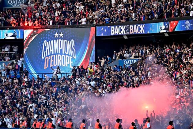 PSG - Arsenal retransmission de la finale PHOTOPQR OUEST FRANCE Stéphane Geufroi ; Paris ; 30 05 2026 ; Le Paris Saint-Germain affronte Arsenal en finale de la Ligue des Champions ce samedi 30 mai à Budapest. Pour l occasion, le club parisien organise une retransmission au Parc des Princes, devant 48 000 supporters. - Live coverage of the UEFA Champions League final between Paris Saint-Germain and Arsenal F.C. this Saturday, May 30, at 6:00 p.m., at the Parc des Princes in Paris Paris France  Copyright: xPHOTOPQR OUESTxFRANCE MAXPPPxStéphanexGeufroix 20260530OFR3193 20260530OFR3193