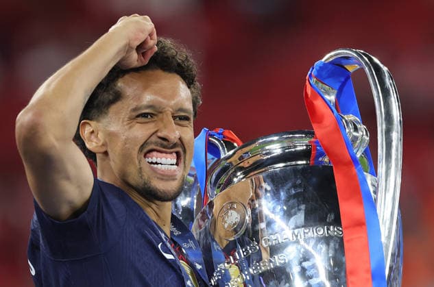 Marquinhos , PSG gewinnt die Champions League , PSG Paris Saint Germain-Arsenal Champions League Finale , Fußball , in dem Puskas Arena Stadion , in Budapest , Ungarn . Mai 30 , 2026 . Photo by: Davide Elias IPA Photo Pressefoto DENL Copyright: xDavidexEliasx
