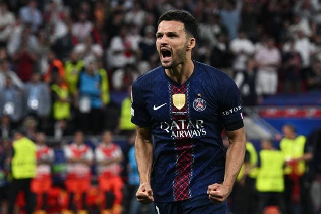 Hungary Soccer Champions League PSG - Arsenal 9177129 30.05.2026 Paris Saint-Germain s Goncalo Ramos celebrates after scoring during the penalty shootout in the UEFA Champions League final soccer match between Paris Saint-Germain (PSG) and Arsenal at Puskas Arena in Budapest, Hungary. Alexey Filippov Sputnik Budapest Hungary  Copyright: xAlexeyxFilippovx
