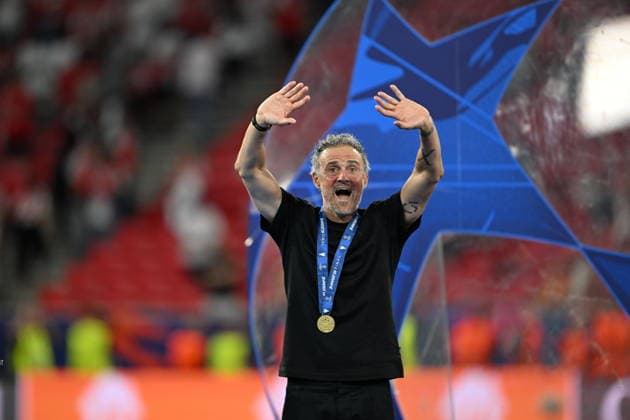 PSG retain UEFA Champions League title after penalty shootout win over Arsenal BUDAPEST, HUNGARY - MAY 30: Paris Saint-Germain s Spanish head coach Luis Enrique gestures after winning the UEFA Champions League final football match between Paris Saint-Germain (PSG) and Arsenal FC at the Puskas Arena in Budapest, Hungary, on May 30, 2026. PSG on Saturday retained the UEFA Champions League title after defeating Arsenal 4-3 on penalties following a 1-1 draw in the final at Puskas Arena. Halil Sagirkaya Anadolu Budapest Hungary. Editorial use only. Please get in touch for any other usage.  Copyright: x2026xAnadoluxHalilxSagirkayax