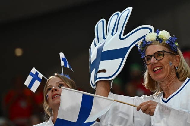 Fan of Finland during the semifinal match Canada vs Finland at the 2026 IIHF Ice hockey, Eishockey World Championship, WM, Weltmeisterschaft on May 30, 2026, Zurich, Switzerland. (CTKxPhoto RadekxPetrasek) CTKPhotoP2026053005963  CTKPhotoP2026053005963