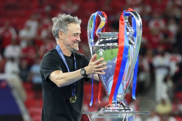 30.05.2026 - SOCCER - 2025-2026 UEFA Champions League final , Paris vs Arsenal Head Coach Luis Enrique (Paris Saint-Germain) celebrates victory after the match Budapest Puskas Arena ,Budapest Puskas Arena Hungary